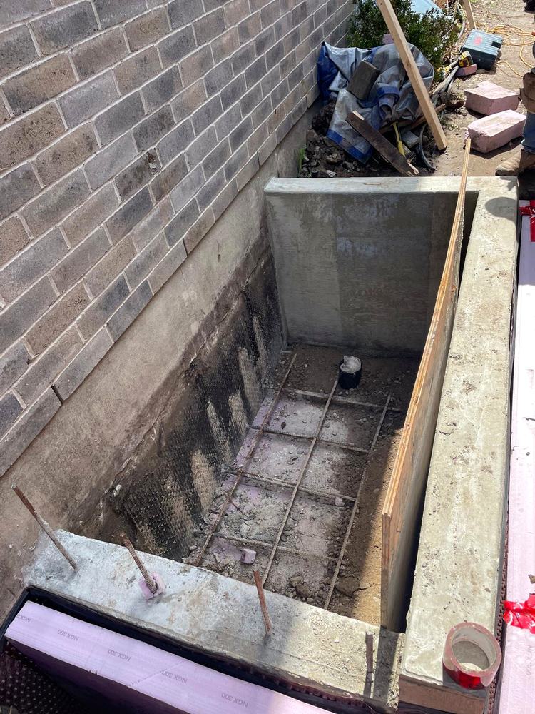 Walkout stairwell formed up before the pour