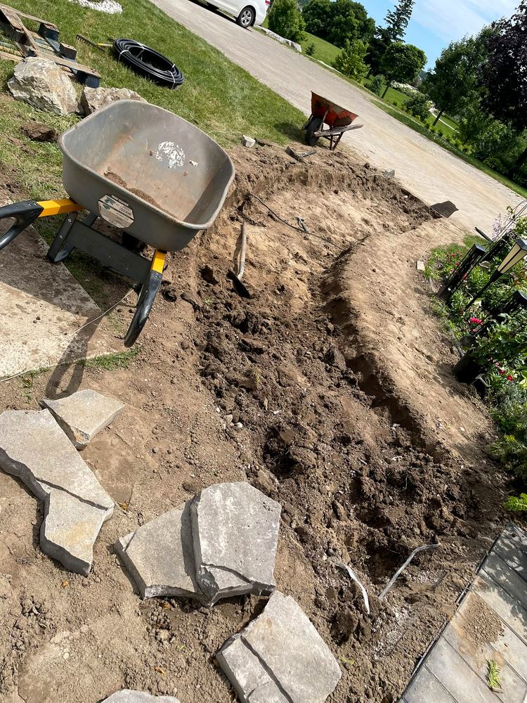 Old path dug out and excavated